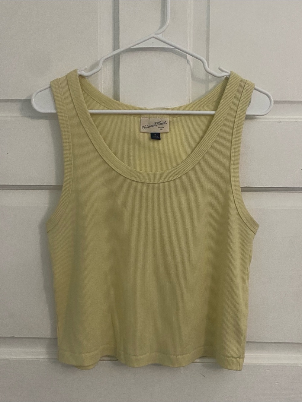 Universal Thread Scoop Neck Ribbed Tank in Light Yellow
